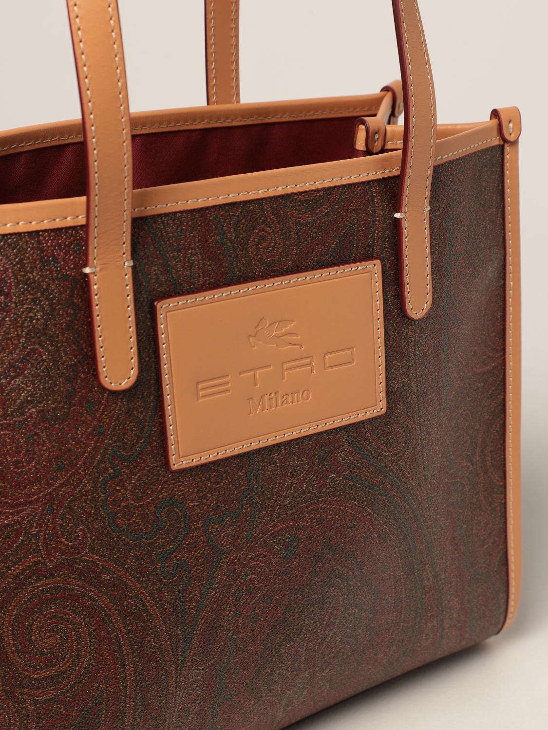 ETRO bag in jacquard paisley fabric Tote Bags Etro Women Tobacco