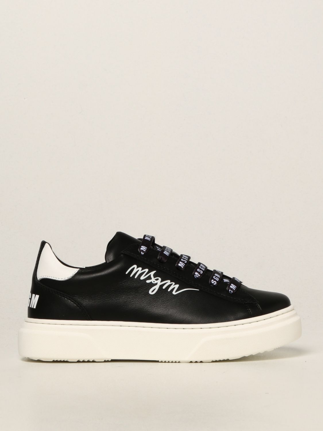 MSGM KIDS: sneakers in stretch knit - Black  Msgm Kids shoes 69130 online  at