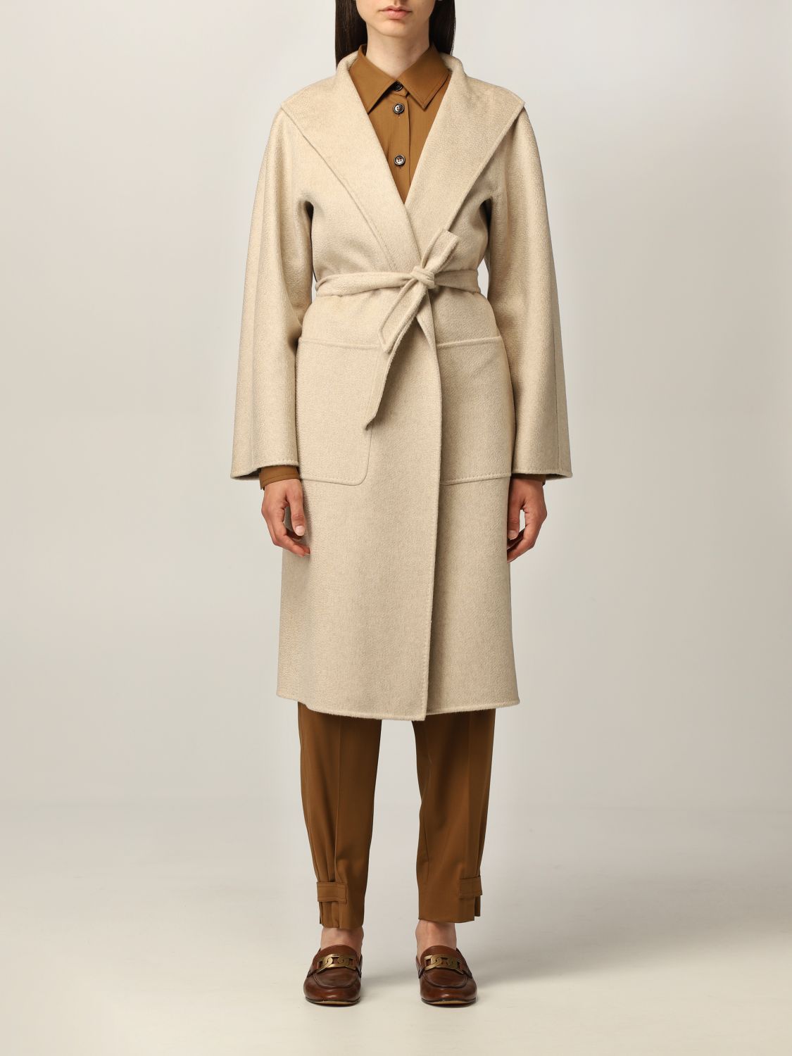 MAX MARA: cashmere coat - Beige | Max Mara coat 10160819600 online on ...