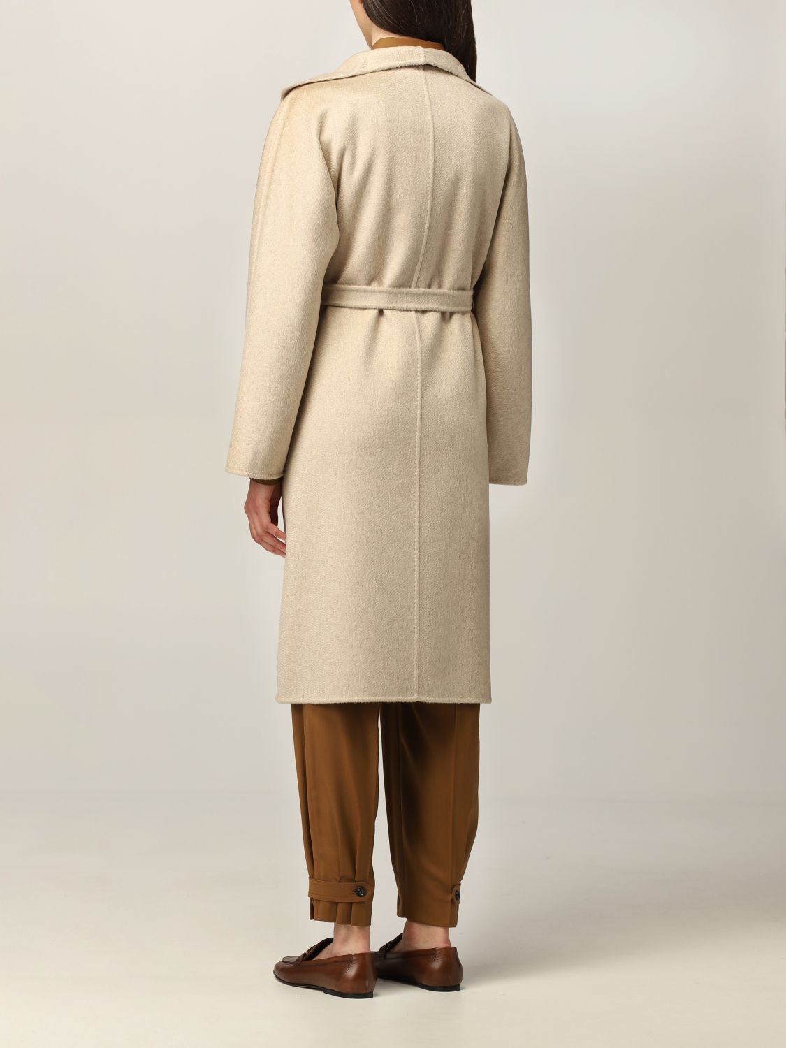 MAX MARA: cashmere coat - Beige | Coat Max Mara 10160819600 GIGLIO.COM