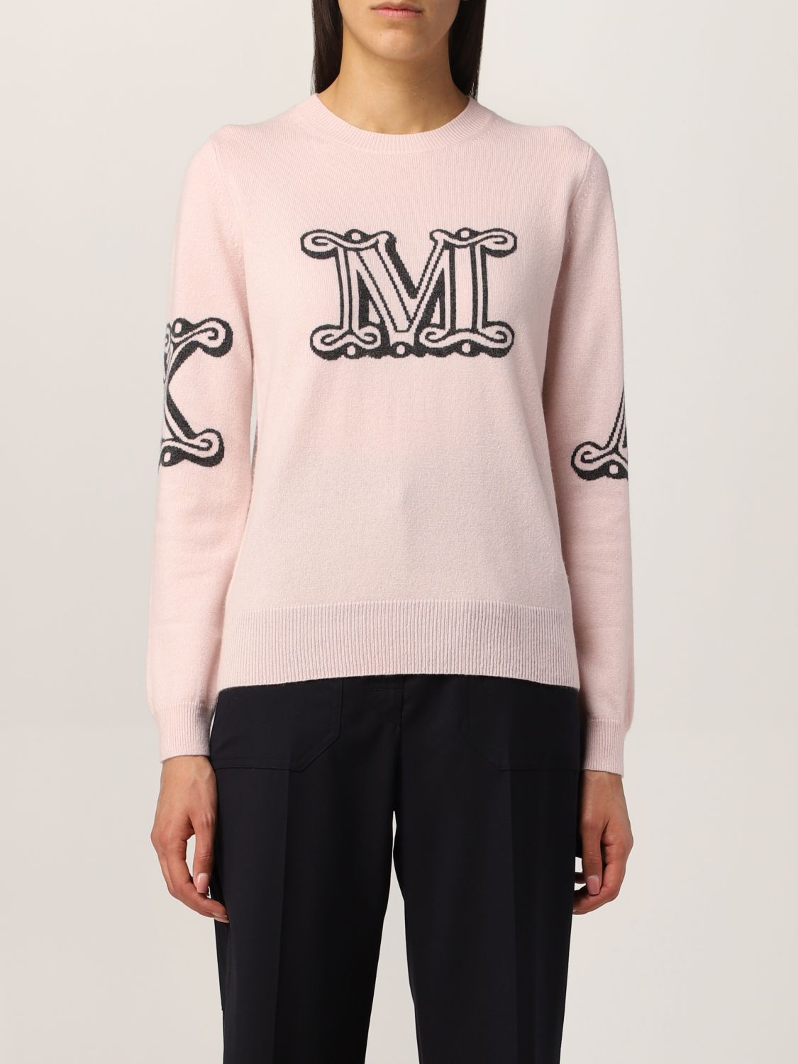 MAX MARA: sweater with cashmere logo ...