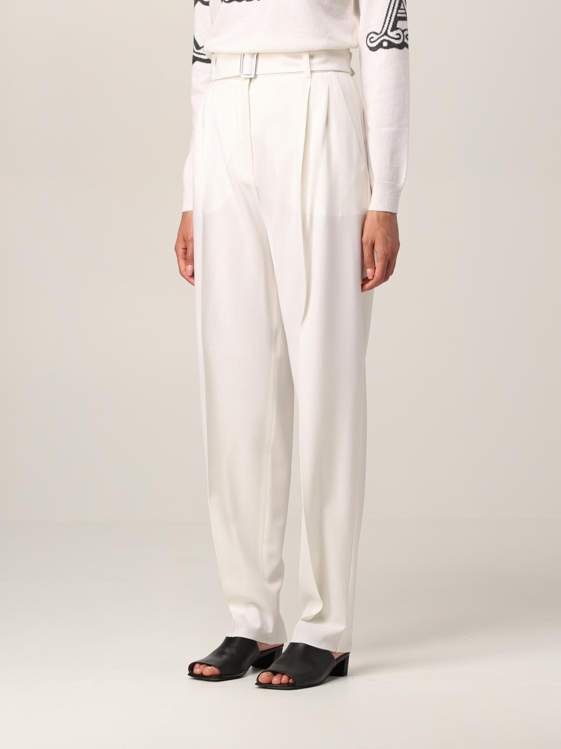 Max Mara Outlet: Pantalone crêpe di lana - Bianco | Pantalone Max Mara  11360219600 GIGLIO.COM