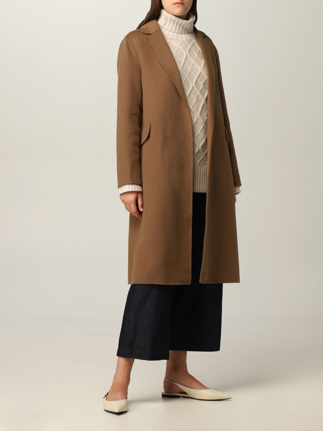 S MAX MARA: wool wrap coat | Coat S Max Mara Women Blush Pink | Coat S ...
