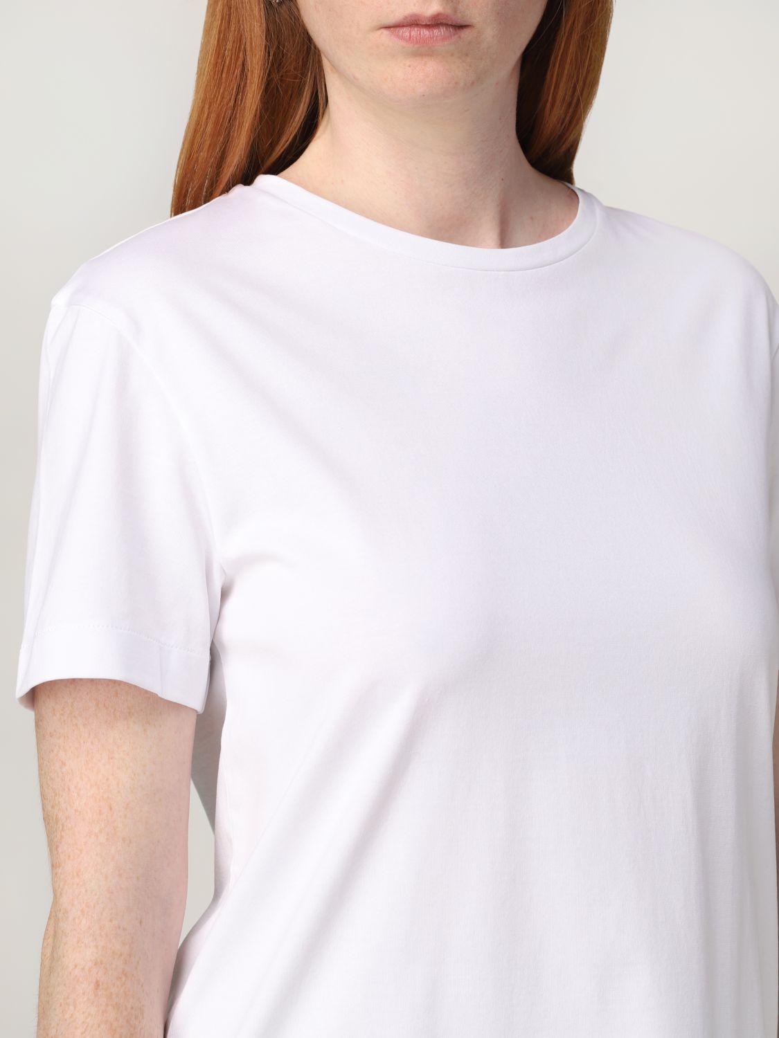 T-shirt S Max Mara: T-shirt basic S Max Mara in cotone bianco 5