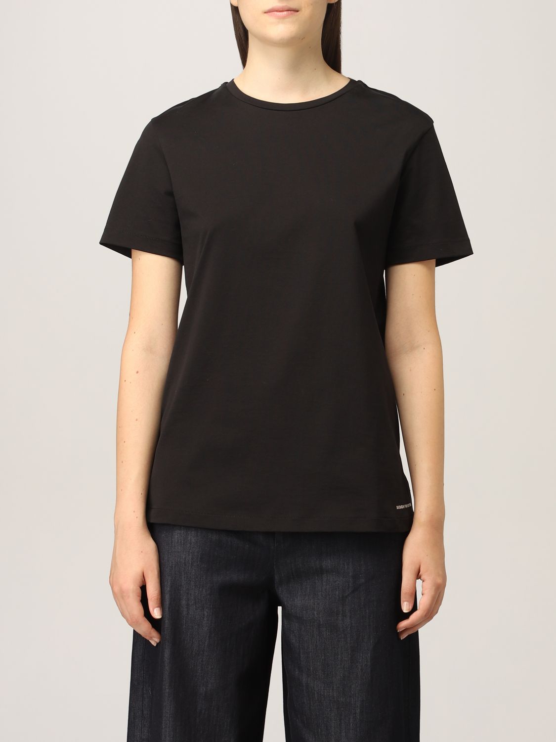 T-shirt S Max Mara: T-shirt basic S Max Mara in cotone nero 1