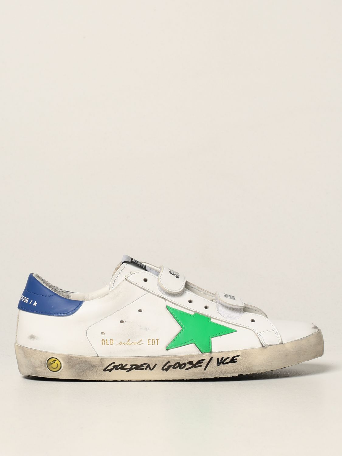 GOLDEN GOOSE: School sneakers in leather - White | Golden Goose shoes GTF00111.F001980.10755 online