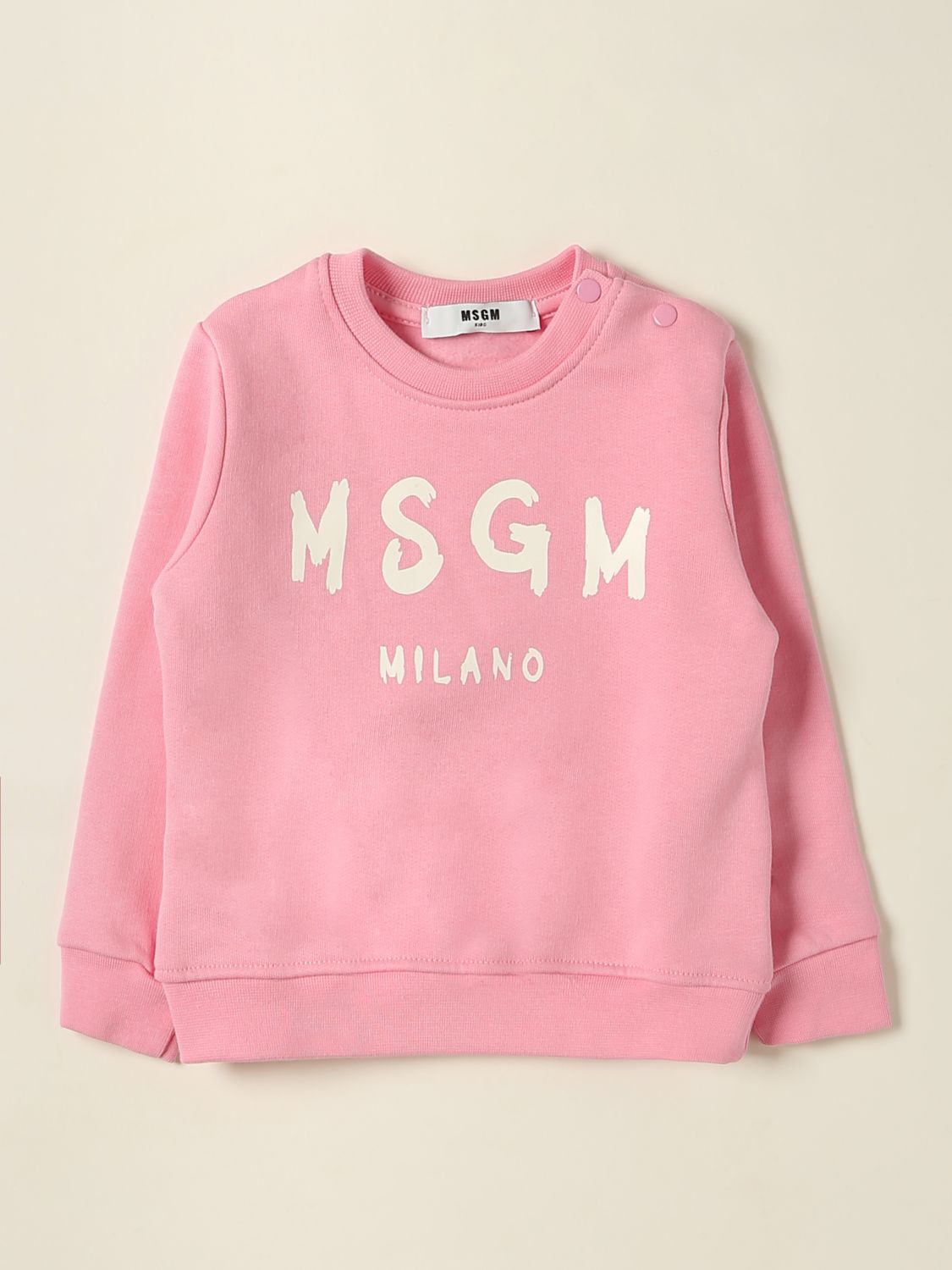 Sweater Msgm Kids: Msgm Kids sweatshirt with logo print pink 1