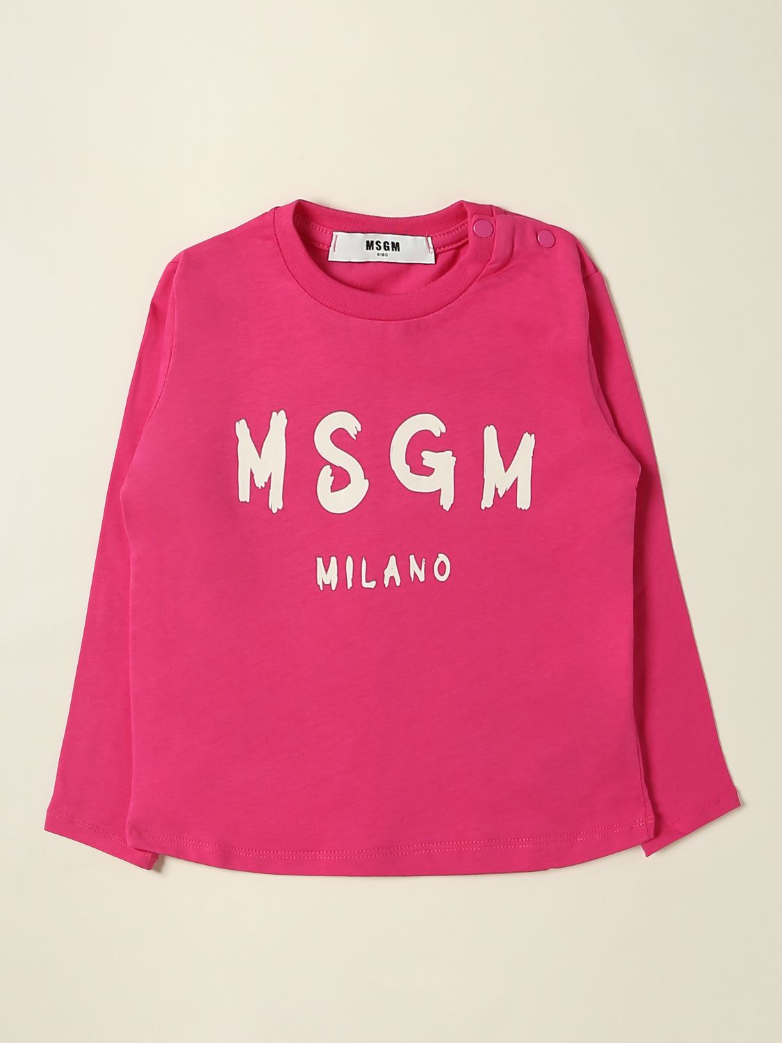 Msgm Kids T Shirt For Baby Fuchsia Msgm Kids T Shirt Ms027873