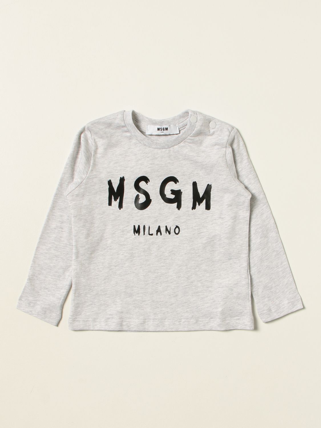 T-shirt Msgm Kids: T-shirt Msgm Kids in cotone con logo grigio 1