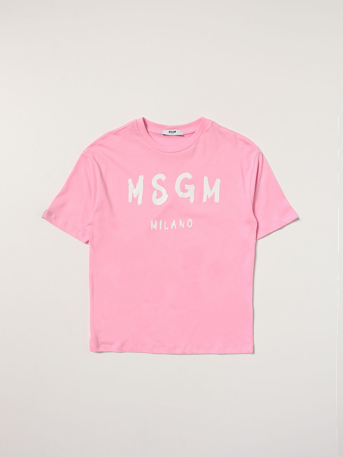 T-shirt Msgm Kids: T-shirt Msgm Kids in cotone con logo rosa 1