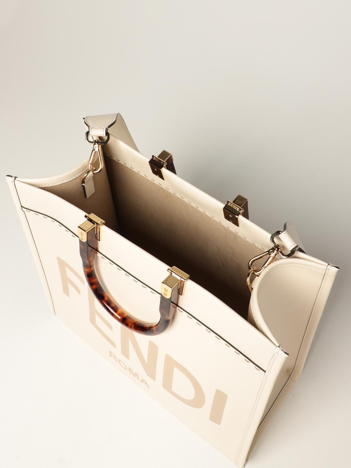 FENDI Shoulder bag women Tote Bags Fendi Women Yellow Cream Tote