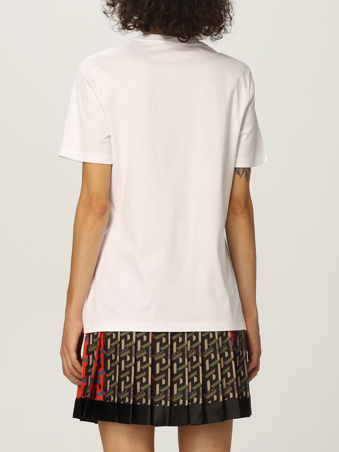 T-Shirt Versace: Versace cotton T-shirt featuring Medusa Smiley and logo white 3