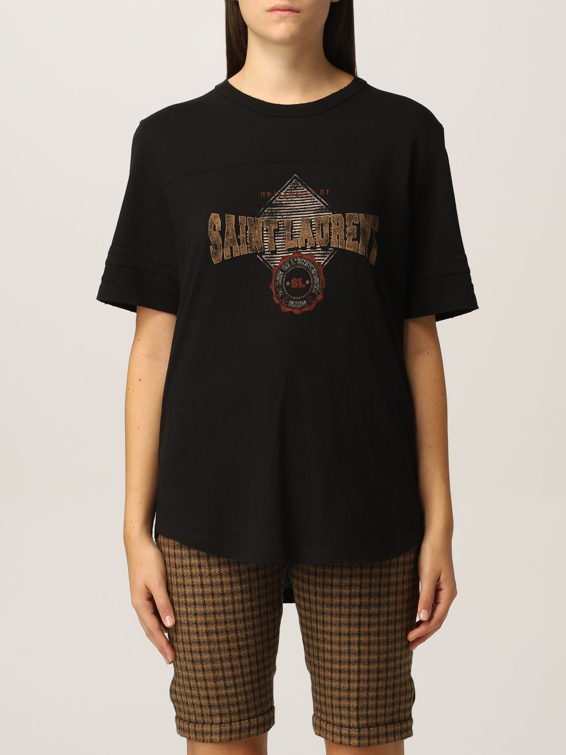 Camiseta Saint Laurent: Camiseta mujer Saint Laurent negro 1
