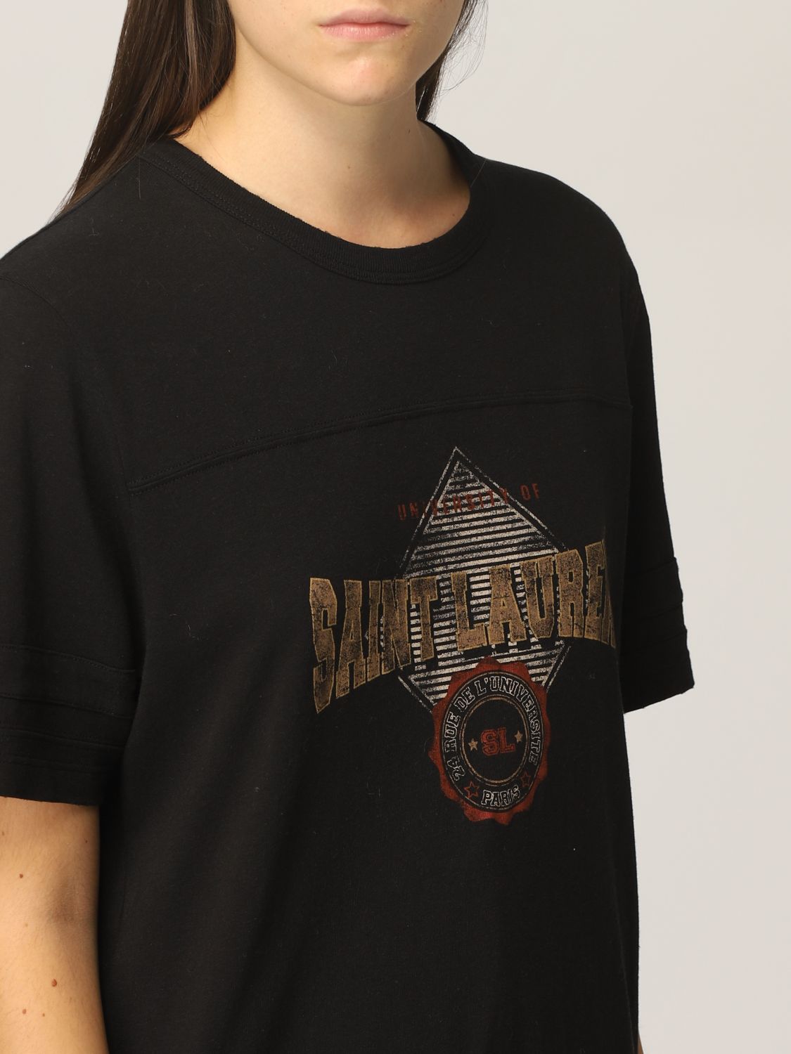 Camiseta Saint Laurent: Camiseta mujer Saint Laurent negro 5
