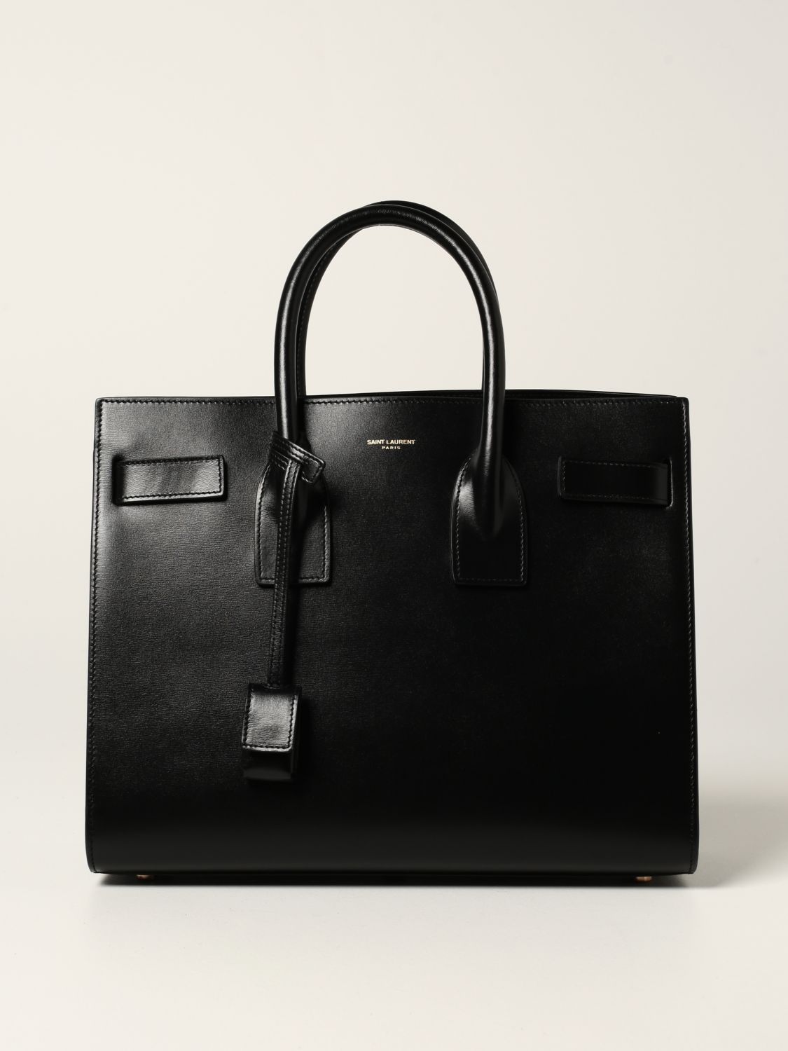 SAINT LAURENT: tote bags for woman - Black | Saint Laurent tote bags ...