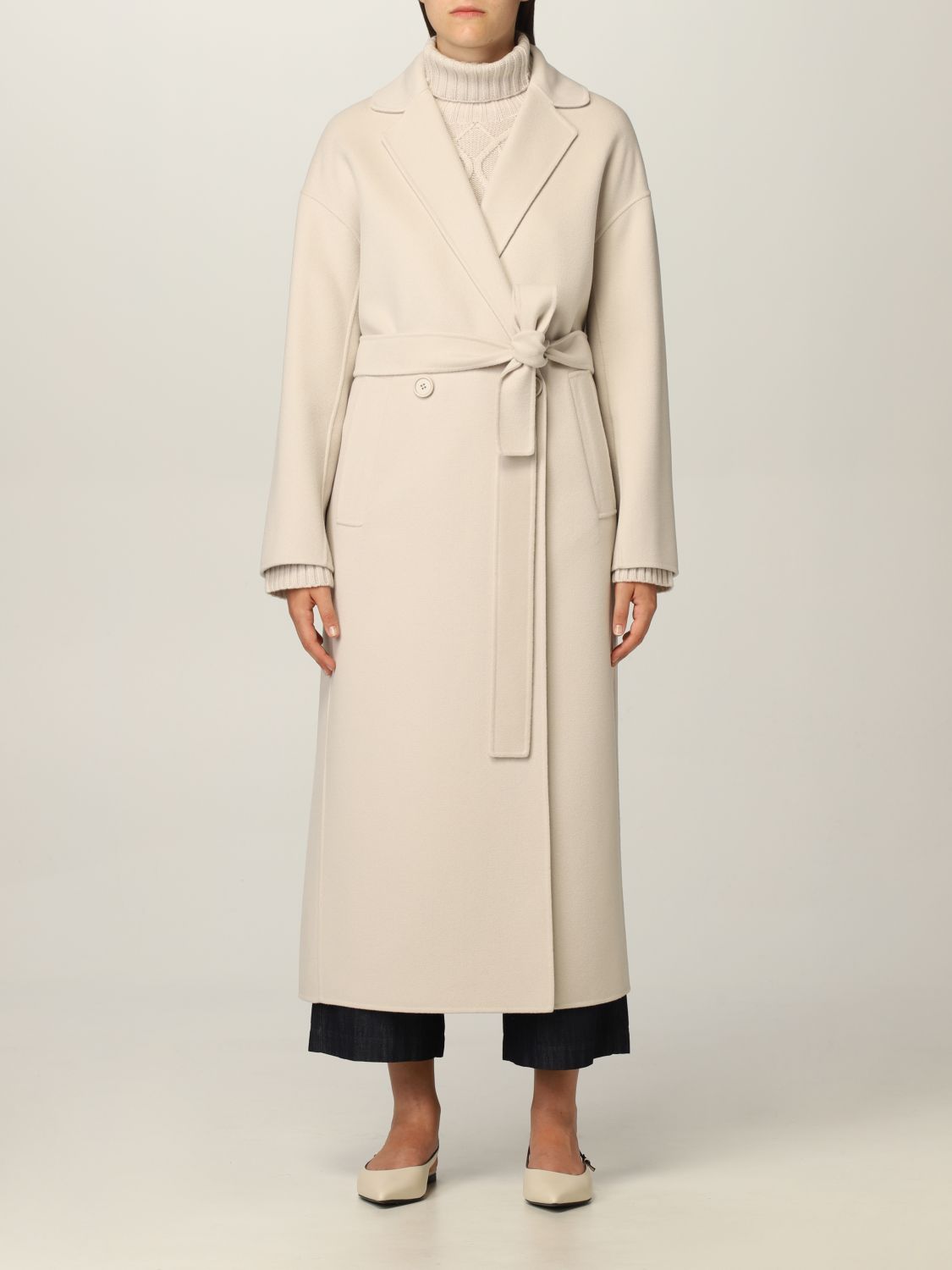 S MAX MARA: coat in virgin wool | Coat S Max Mara Women White | Coat S