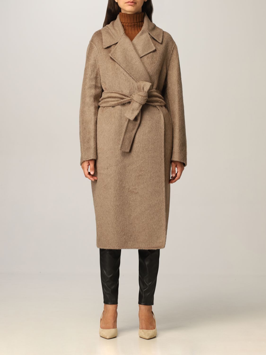 MAX MARA: cashmere coat | Coat Max Mara Women Dove Grey | Coat Max Mara ...