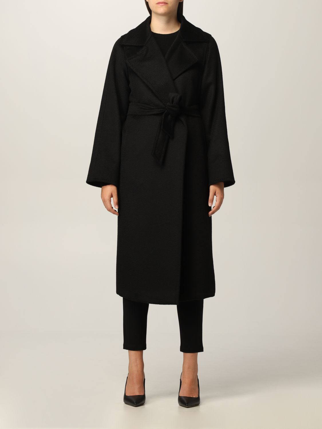 MAX MARA: wool coat - Black | Coat Max Mara 10161413600 3MANUEL GIGLIO.COM