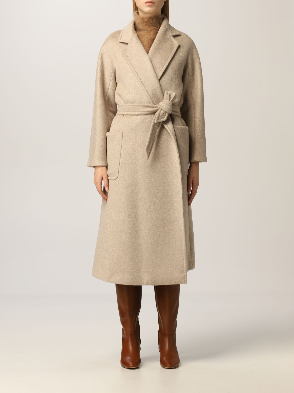 Max Mara Coat Women Color Beige | ModeSens