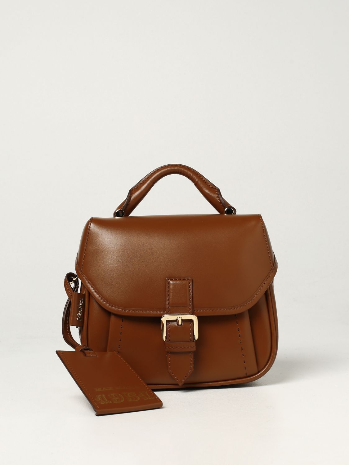 Handbag Max Mara: Max Mara Anna Petite leather bag amber 1