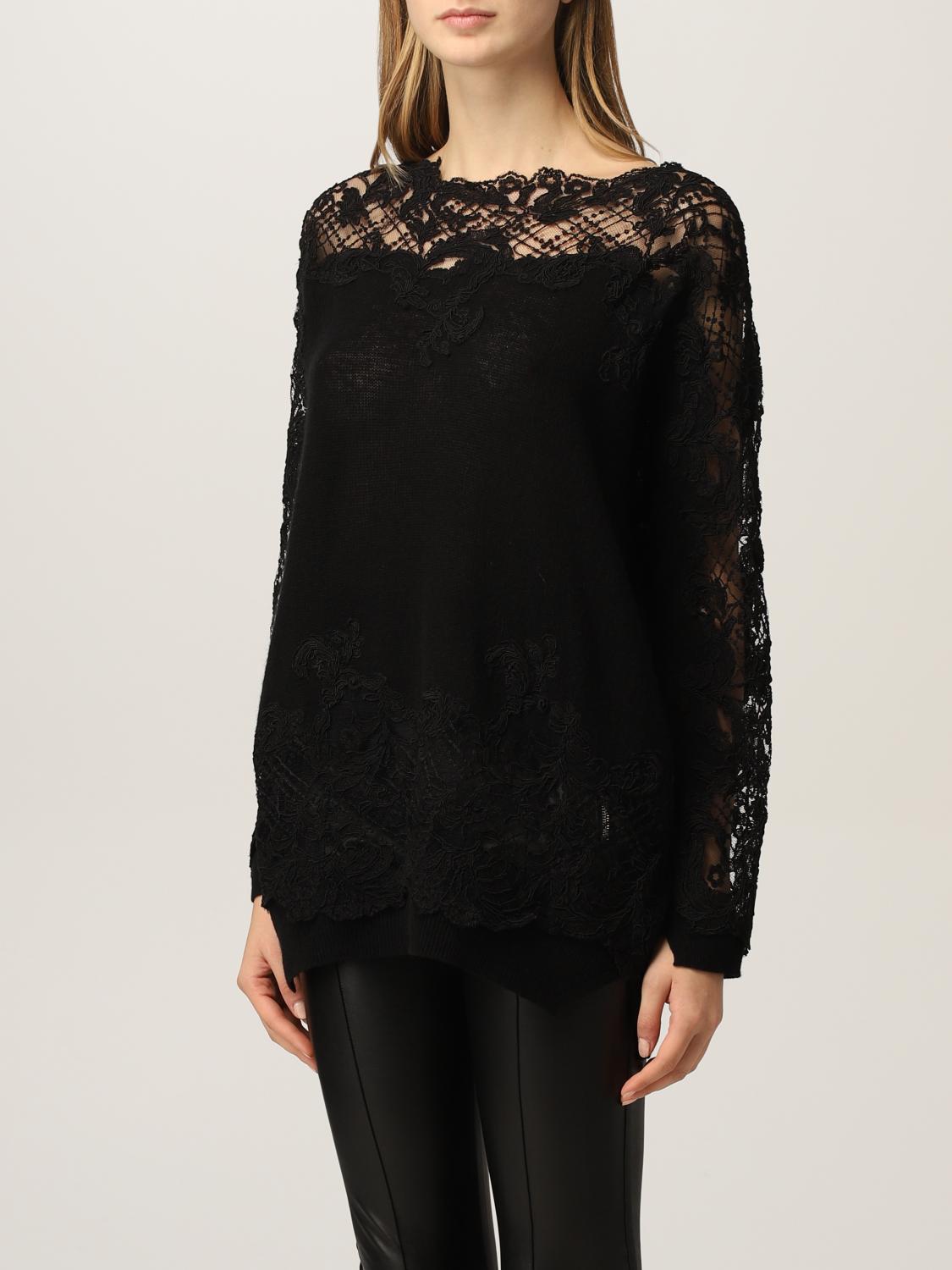 black lace sweater