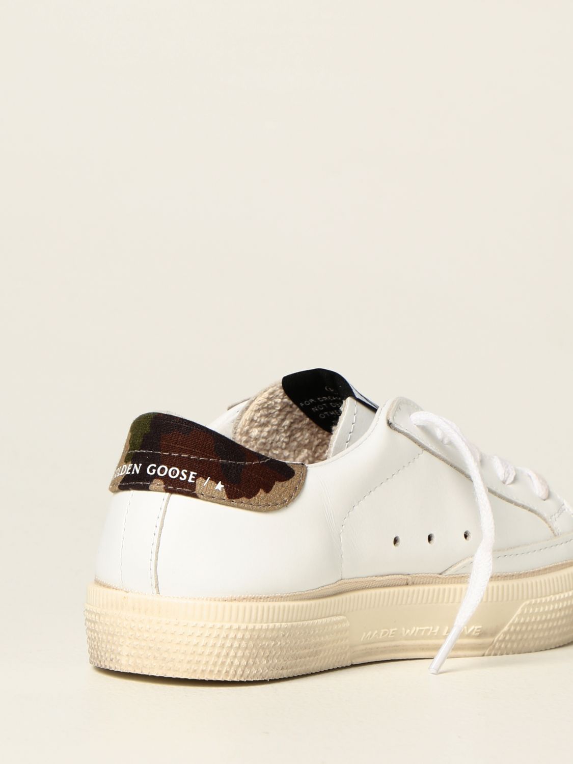 GOLDEN GOOSE: May leather | Shoes Golden Goose Kids White | Shoes Golden Goose GYF00112.F001992.10759 GIGLIO.COM