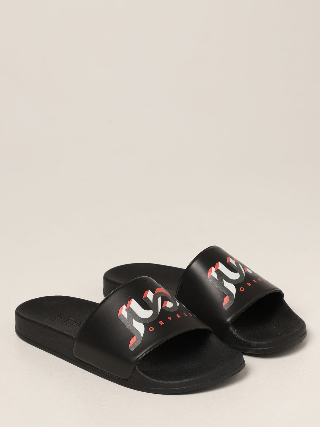 Flat sandals Just Cavalli: Just Cavalli rubber slide sandal black 2