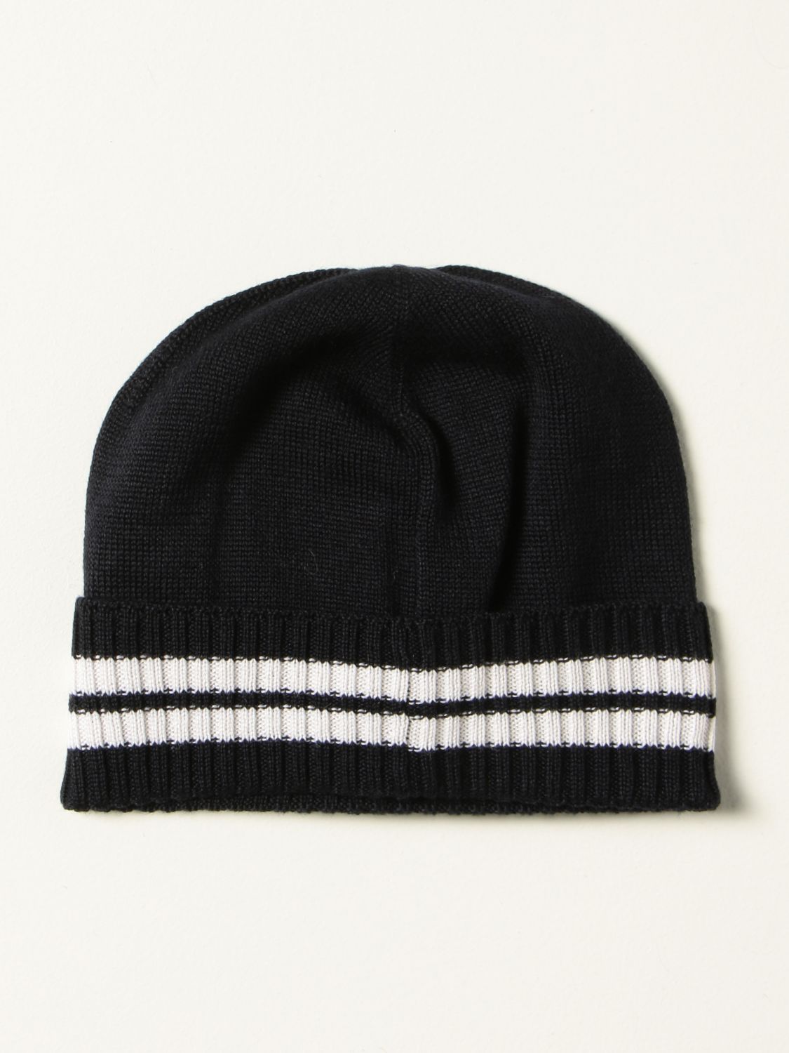 Hat Moncler: Moncler bobble hat in wool blend blue 2