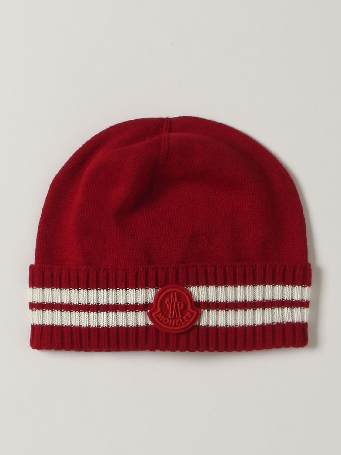 Hat Moncler: Moncler bobble hat in wool blend red 1