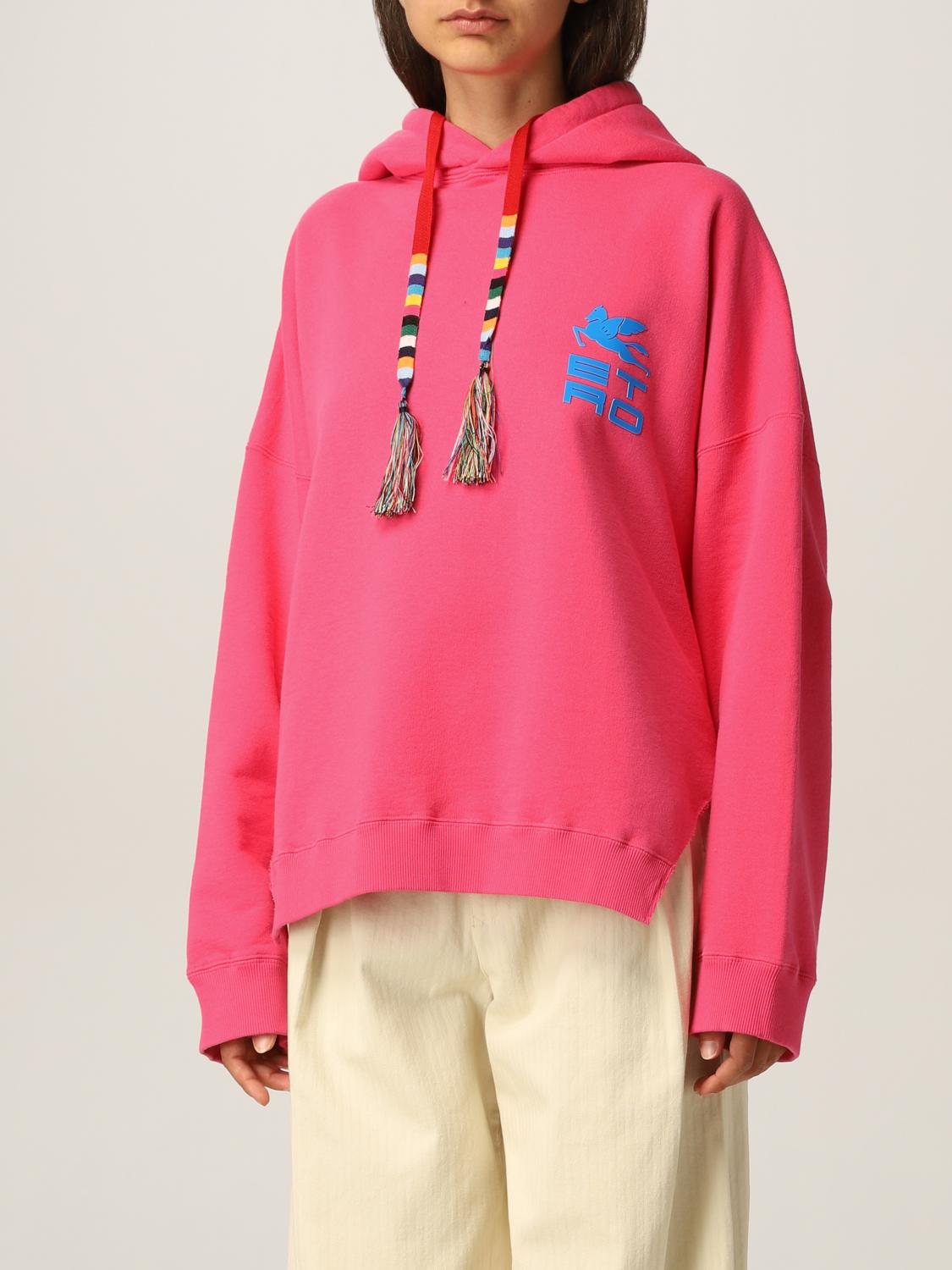 ETRO: Felpa in cotone con Pegaso - Rosa | Felpa Etro 185519113 GIGLIO.COM