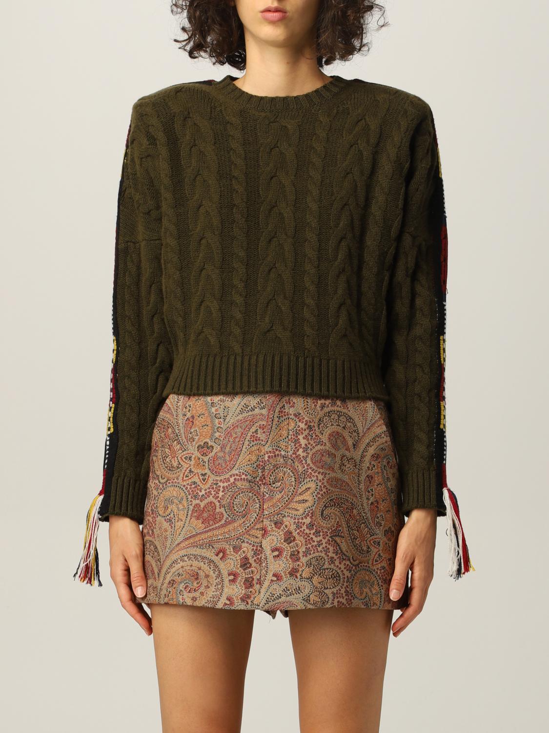 ETRO: cashmere blend sweater with embroidery - Green | Etro sweater ...