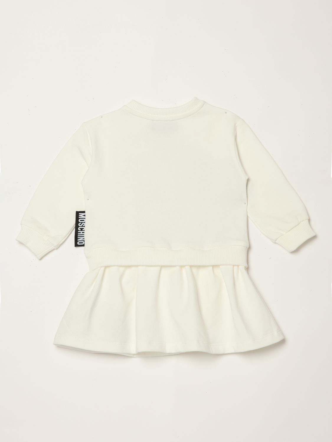 Romper Moschino Baby: Moschino Baby sweatshirt dress with big teddy yellow cream 2