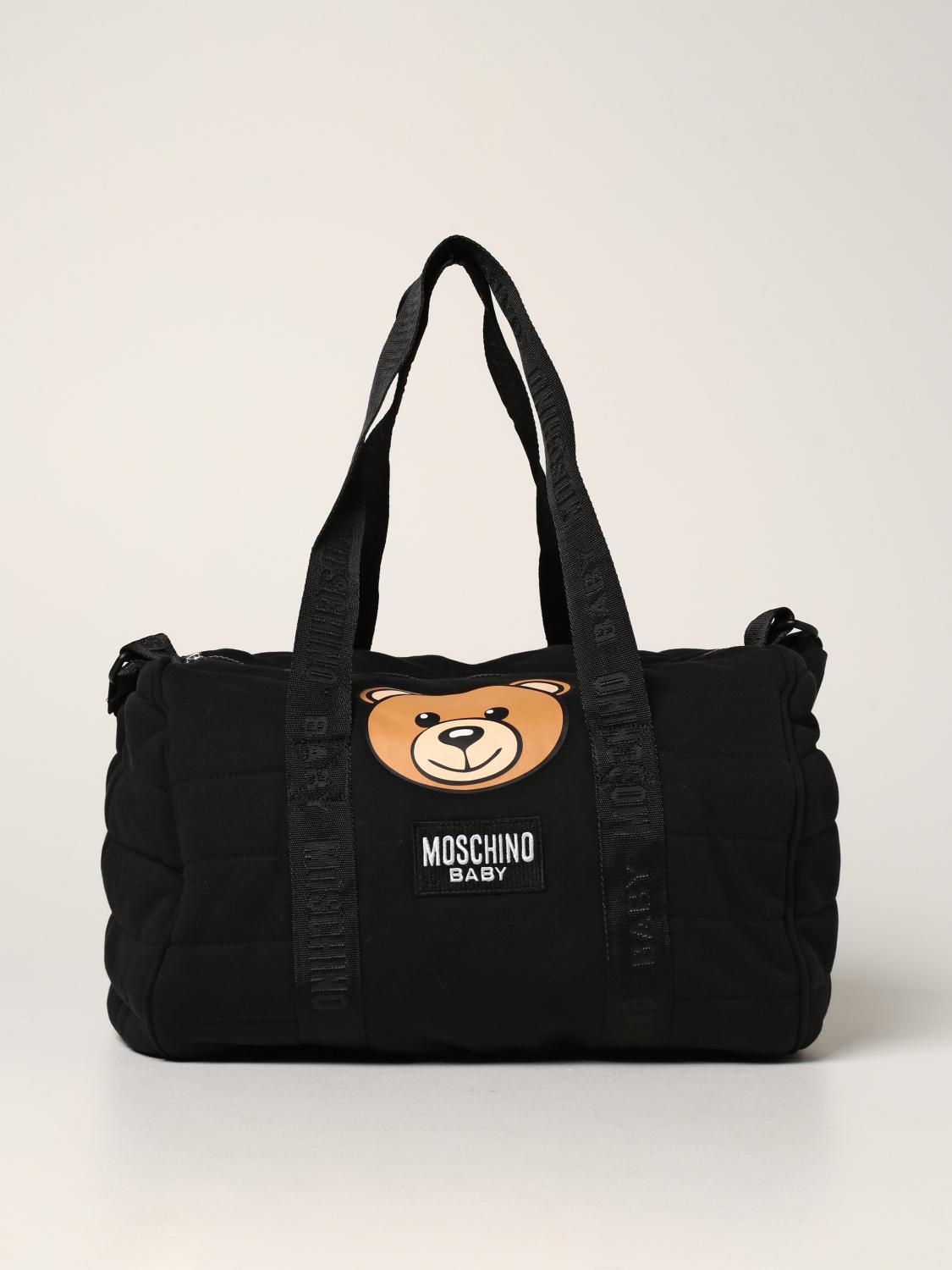 Moschino Baby Diaper Bag In Cotton Blend In Black ModeSens