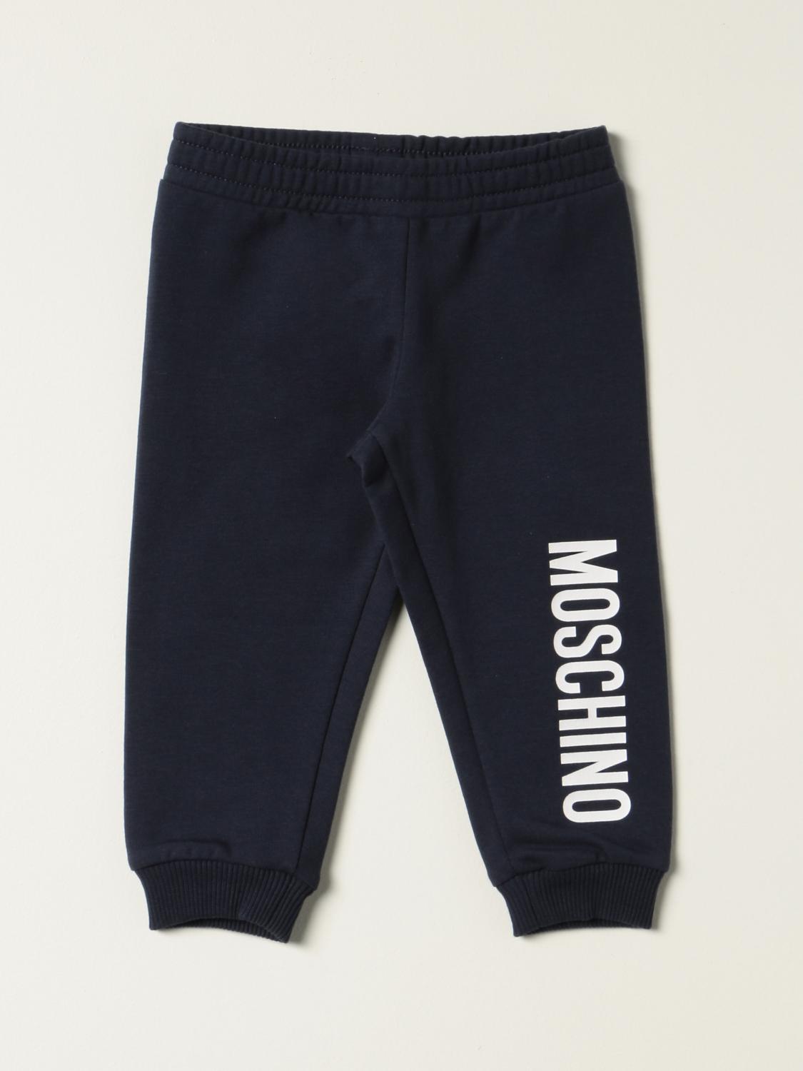 MOSCHINO BABY jogging pants with logo Blue Moschino Baby pants