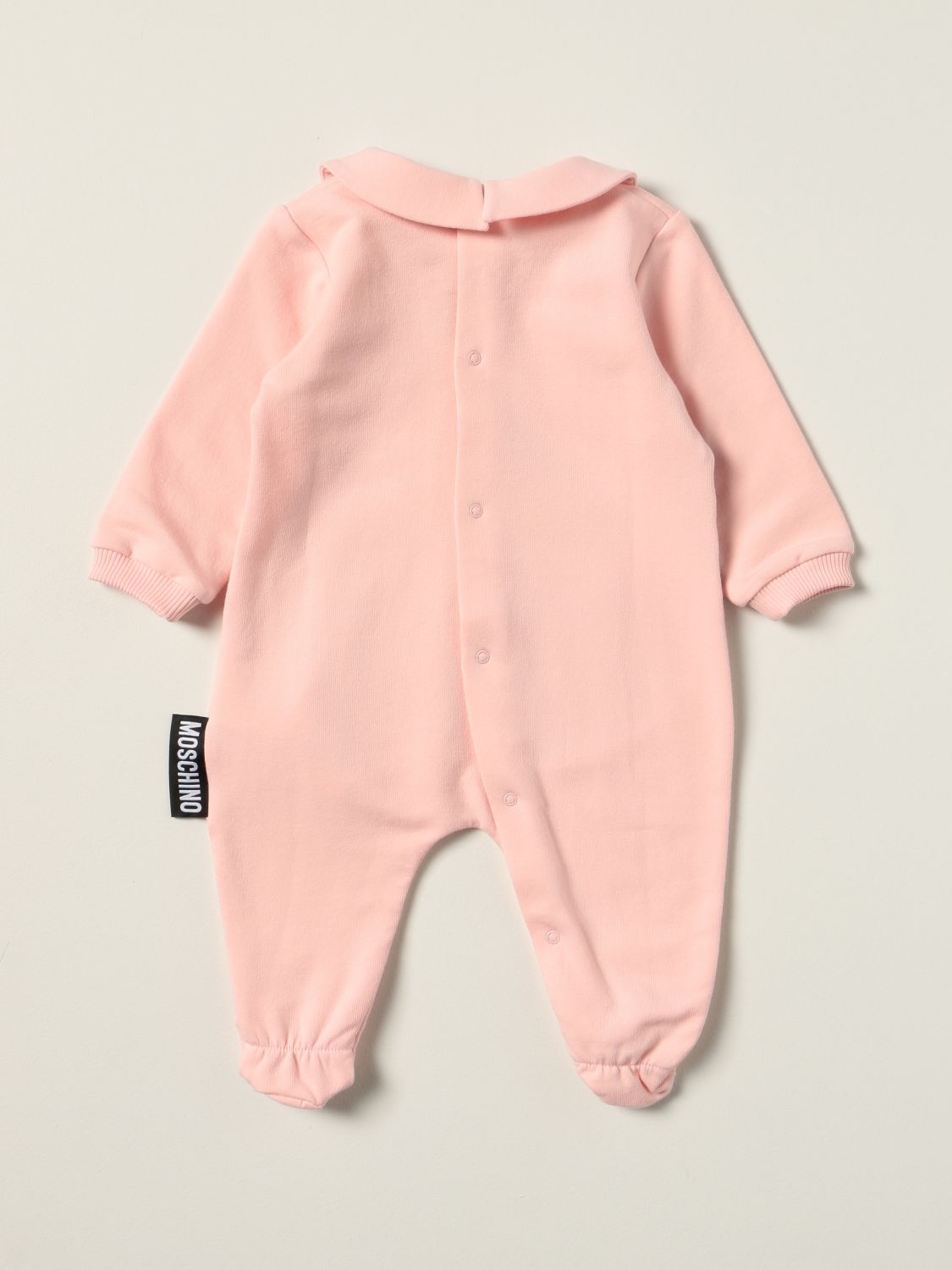 Tracksuits Moschino Baby: Moschino Baby footed jumpsuit with big teddy pink 2