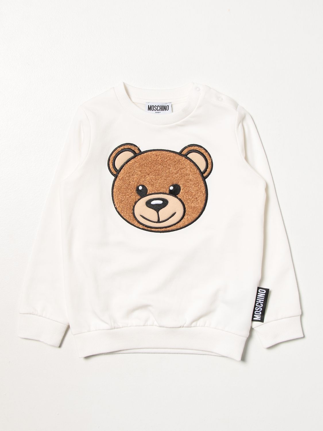 Sweater Moschino Baby: Moschino Baby cotton sweatshirt with teddy yellow cream 1