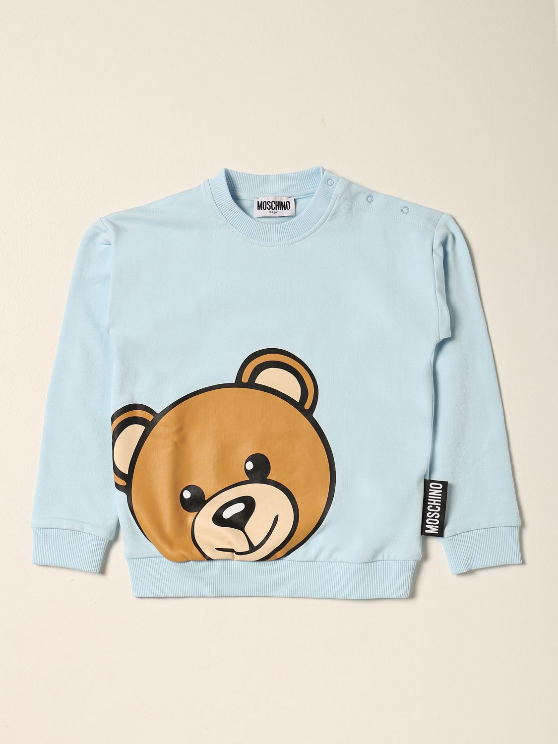 MOSCHINO BABY: cotton sweatshirt with teddy | Sweater Moschino 