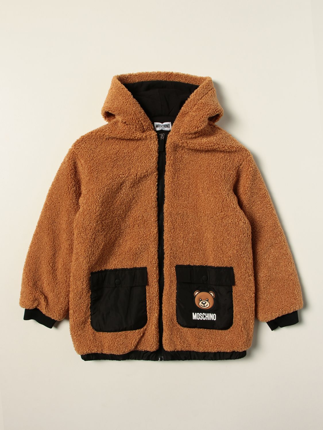 Jacket Moschino Kid: Moschino Kid teddy bear jacket brown 1
