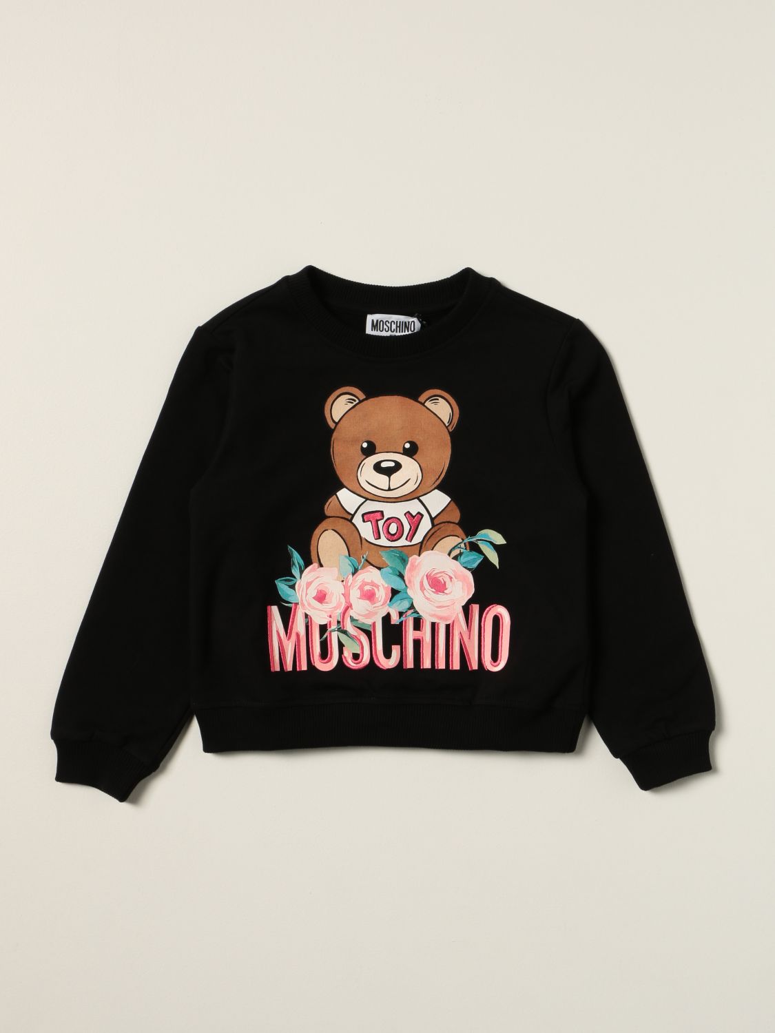 Sweater Moschino Kid: Moschino Kid cotton sweatshirt with teddy black 1