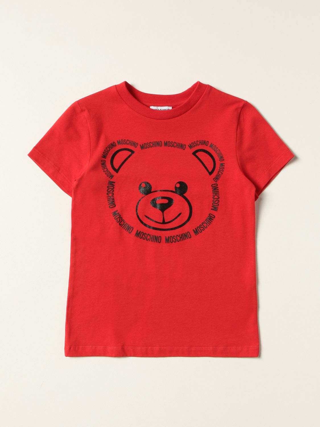 MOSCHINO KID: T-shirt with teddy logo - Red | Moschino Kid t-shirt ...