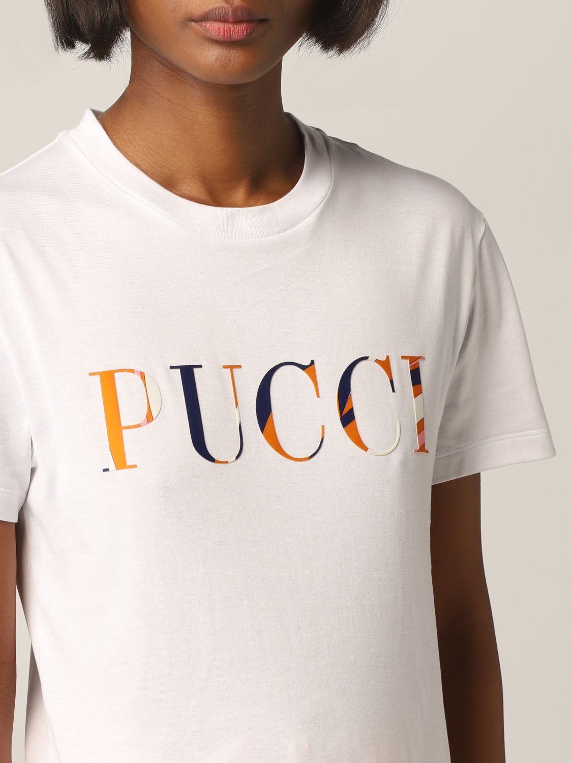 EMILIO PUCCI: logo t-shirt - Black  Emilio Pucci t-shirt 1HTP73 1H987  online at