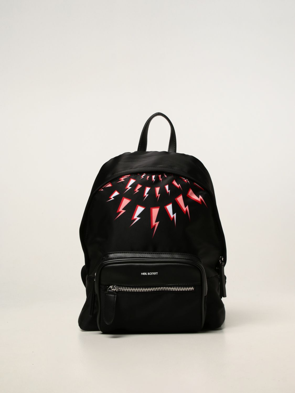 Bag Neil Barrett: Neil Barret backpack with Fair-Isle Thunderbolt print black 1