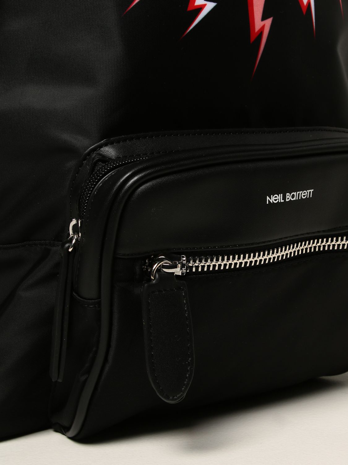 Bag Neil Barrett: Neil Barret backpack with Fair-Isle Thunderbolt print black 3