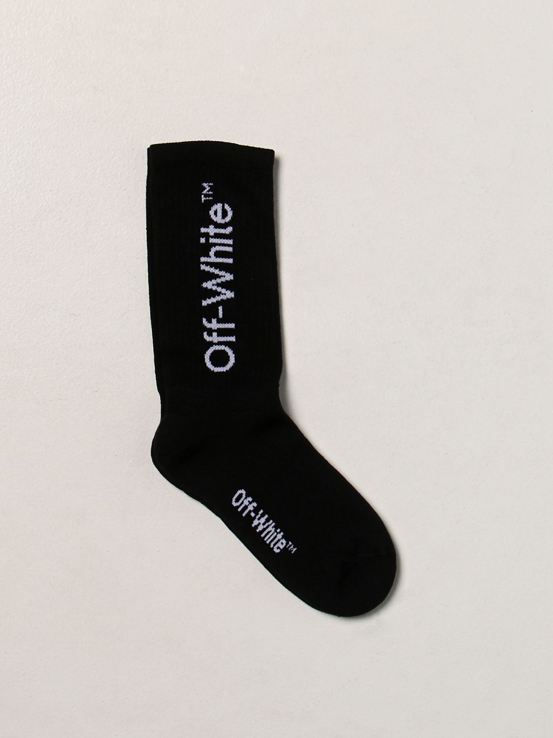 OFF WHITE: socks with logo | Socks Off White Kids Black | Socks White OBRA001F21KNI002 GIGLIO.COM