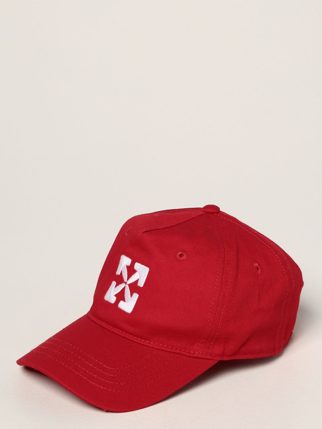 OFF-WHITE: Off White baseball cap with embroidered logo - Red | Girls ...