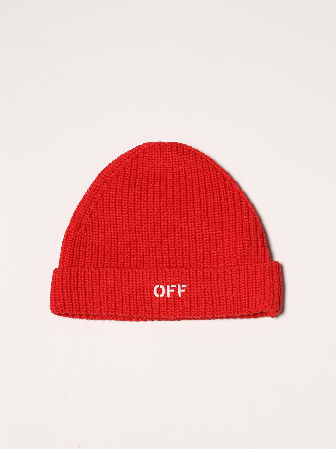 OFF-WHITE: Cappello a berretto Off White in lana - Rosso | Cappello Bimba  Off-White OGLC003F21KNI001 GIGLIO.COM