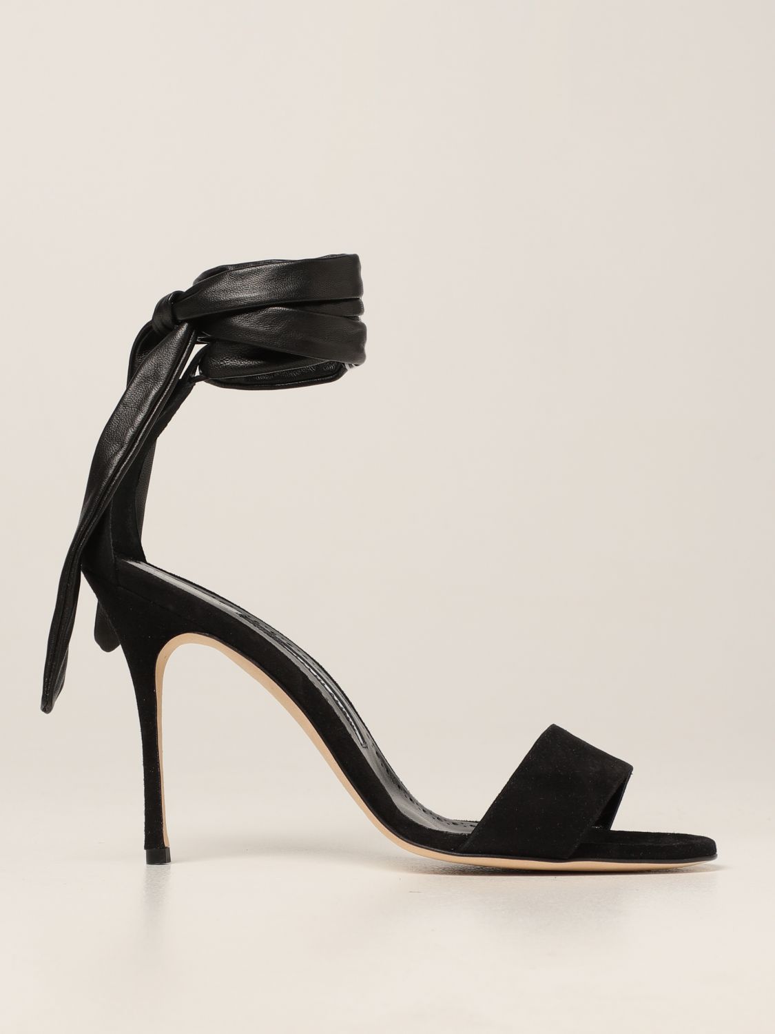 Heeled sandals Manolo Blahnik: Chastora Manolo Blahnik suede sandal black 1