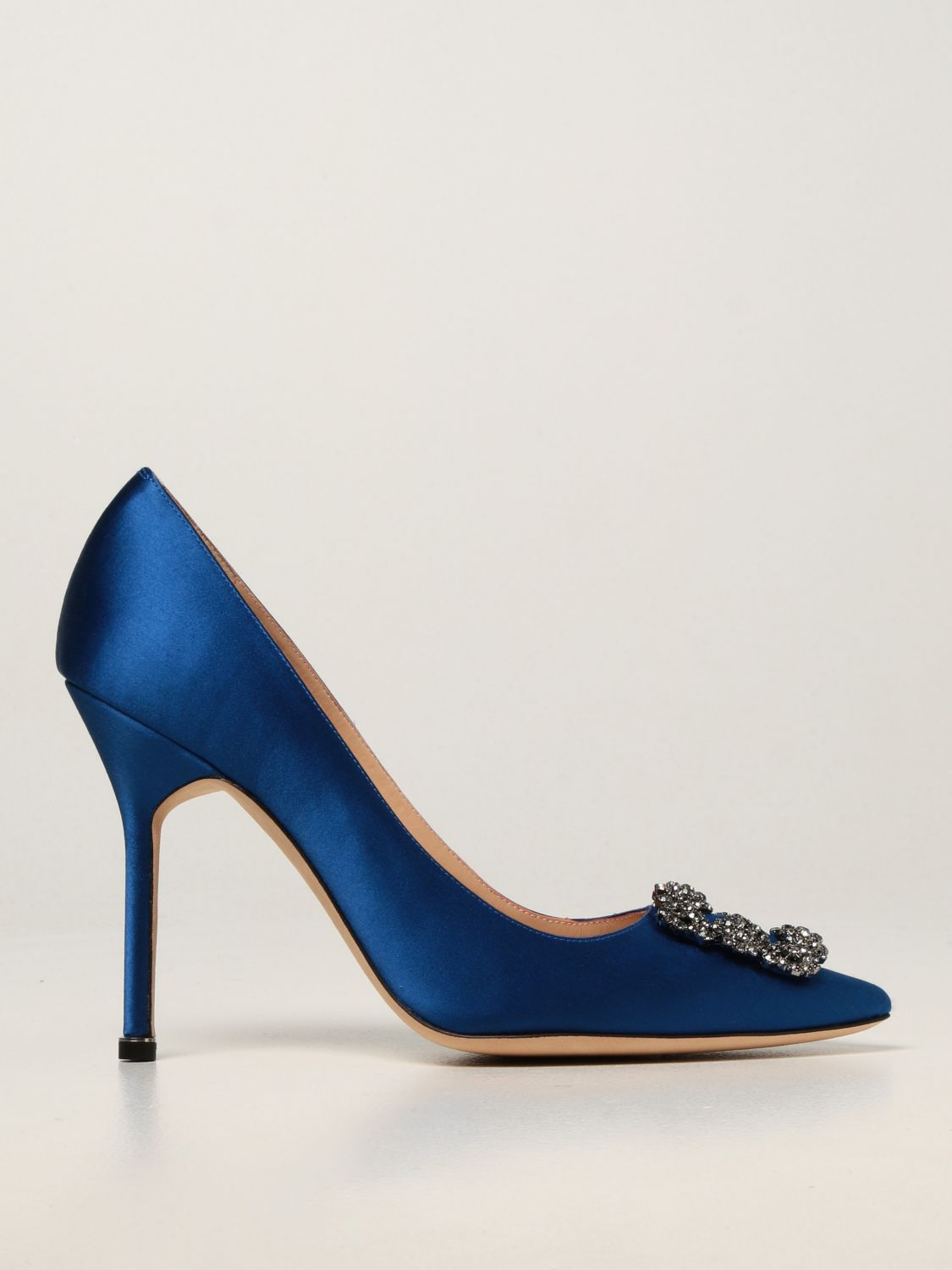 MANOLO BLAHNIK: Hangisi satin pumps - Royal Blue | Manolo Blahnik pumps ...