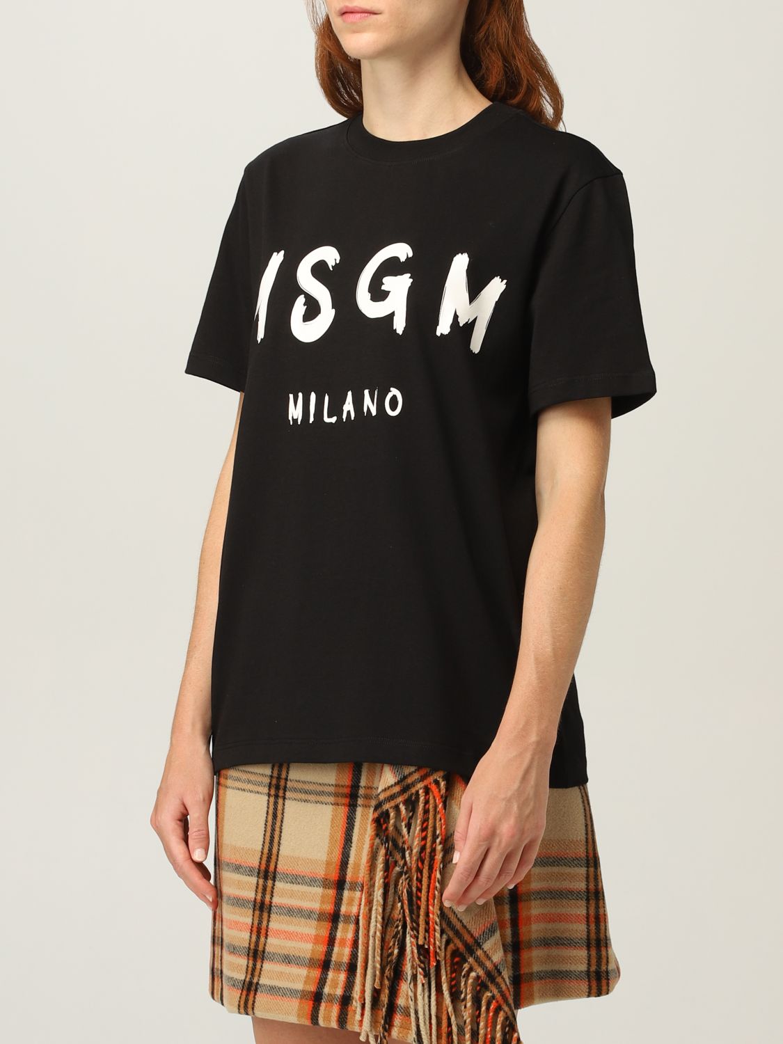 MSGM: t-shirt with logo - Black | T-Shirt Msgm 2000MDM510200002 GIGLIO.COM