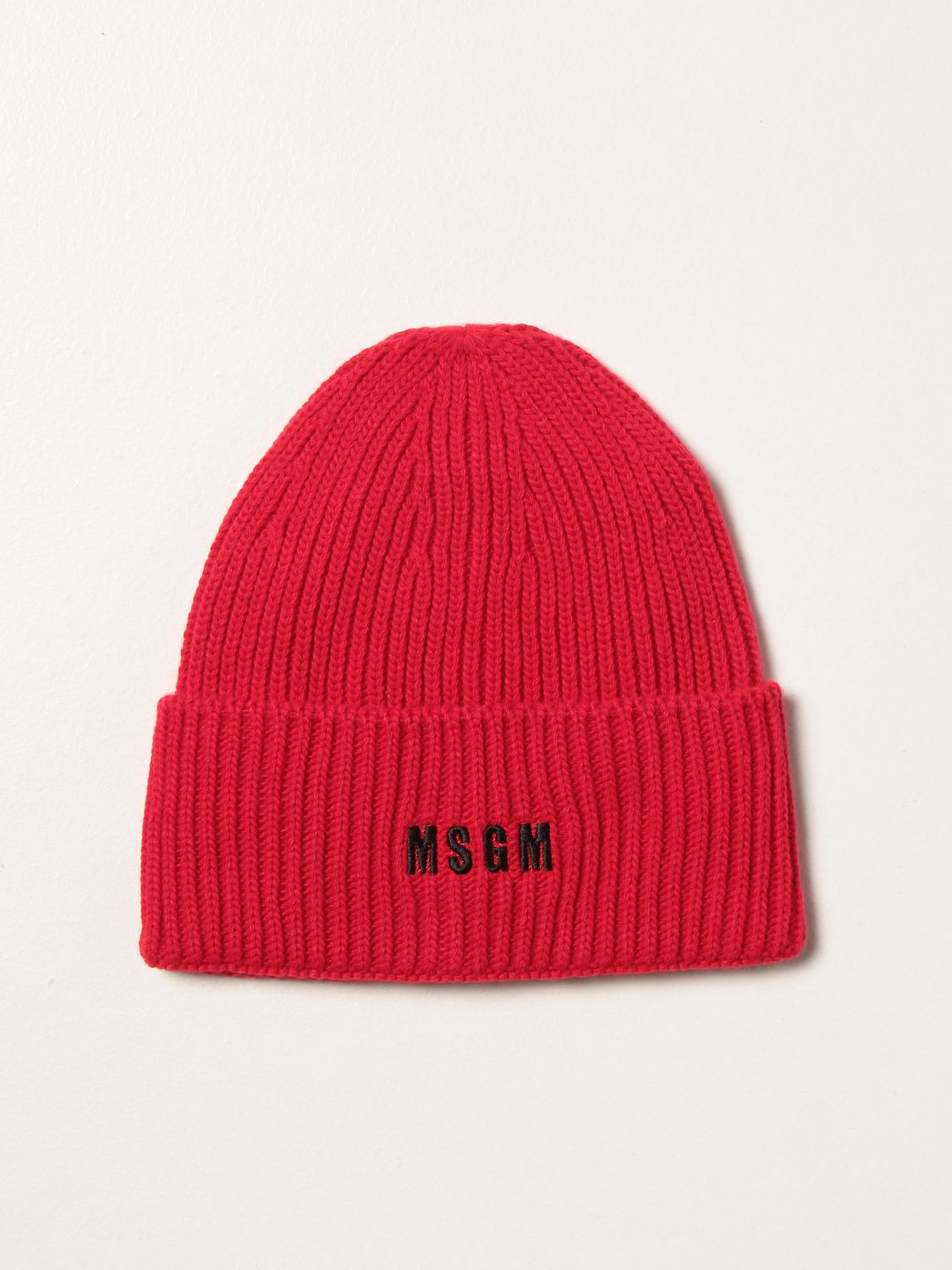 Cappello Msgm: Cappello a berretto Msgm con logo rosso 1
